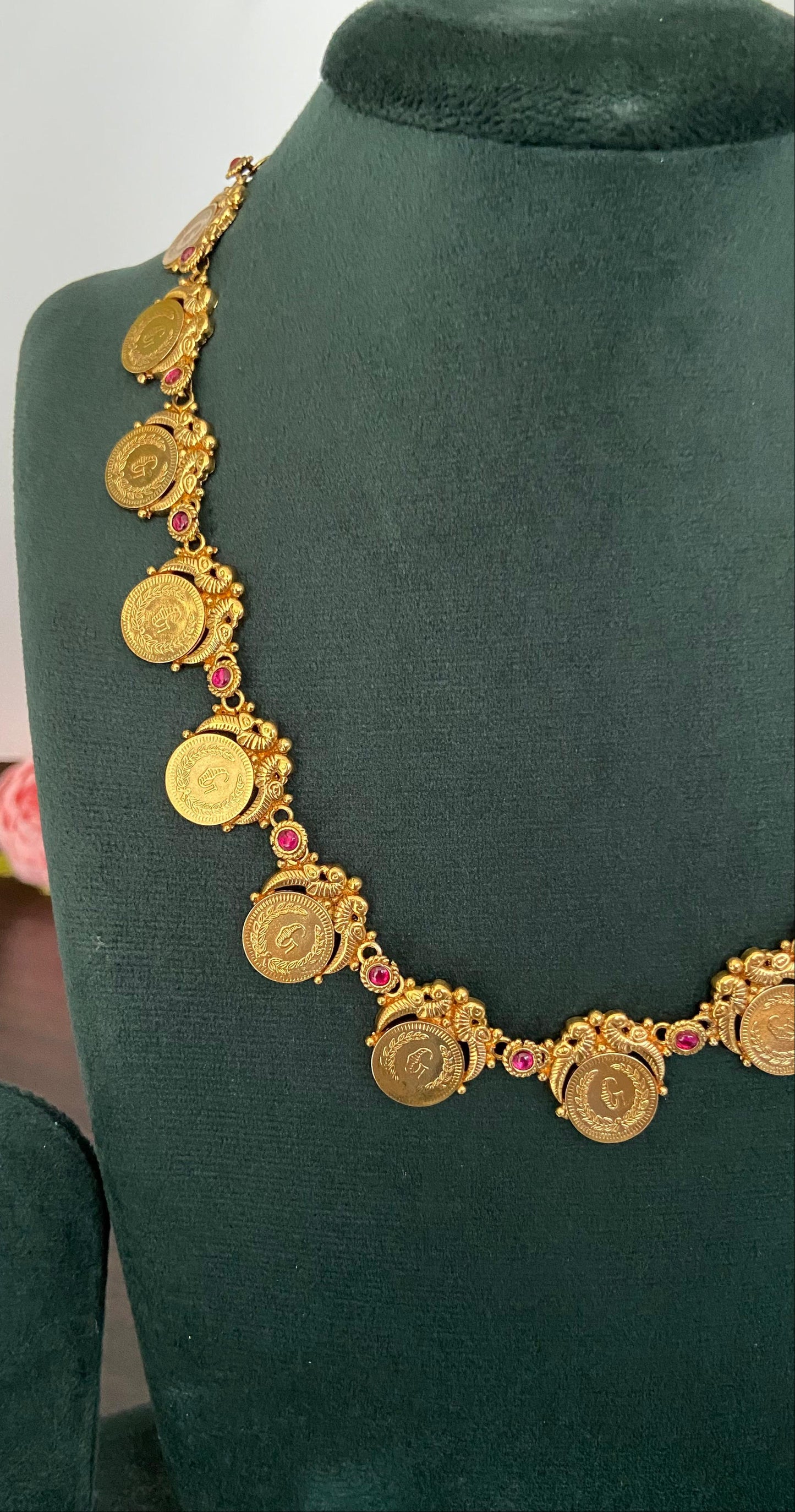 Antique Peacock Non Idol Long Necklace Set