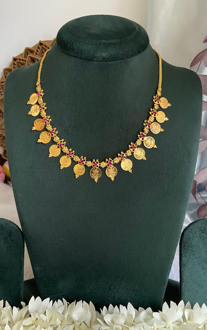 Saraswathi Coin Short Necklace