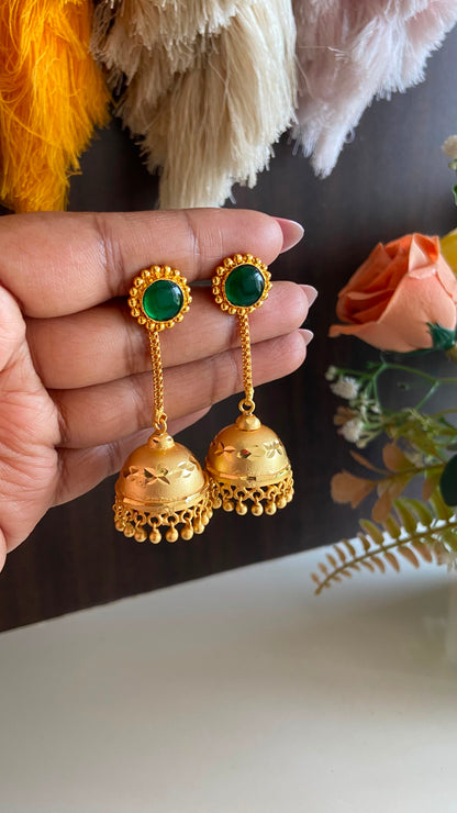 Green Palakka Long Drop Jumka