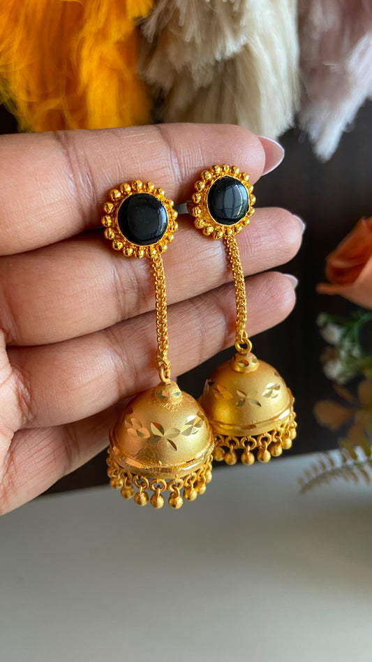 Black Palakka Long Drop Jumka