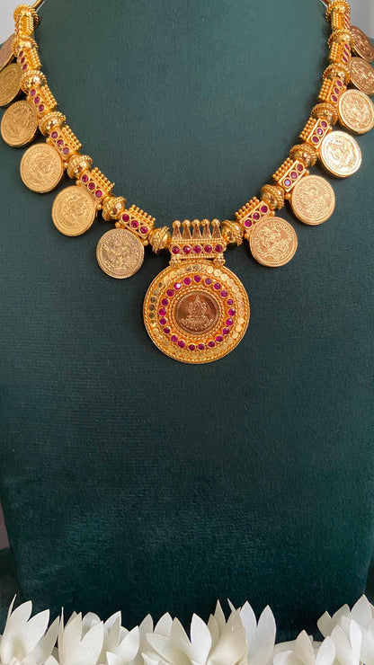 Heera Premium Lakshmi Coin Mid Long Necklace