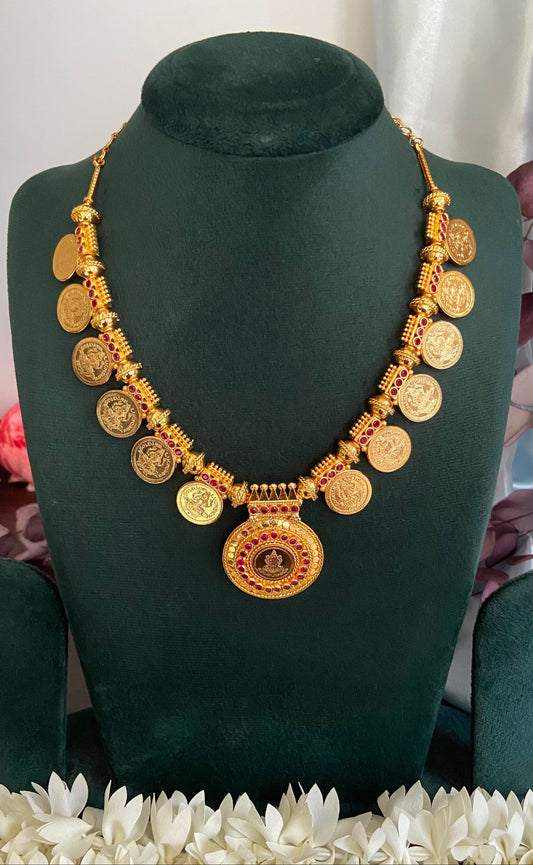Heera Premium Lakshmi Coin Mid Long Necklace