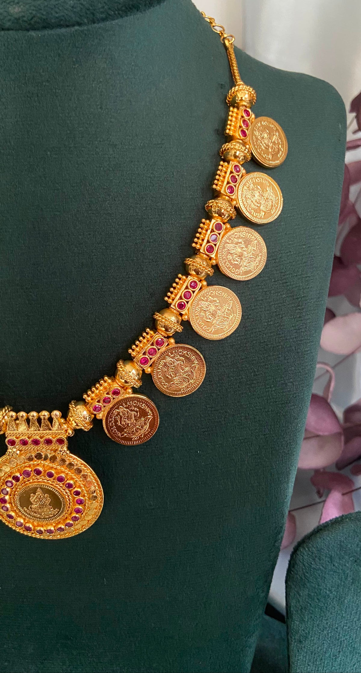 Heera Premium Lakshmi Coin Mid Long Necklace