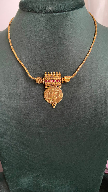 Durga Antique Lakshmi Pendant Necklace