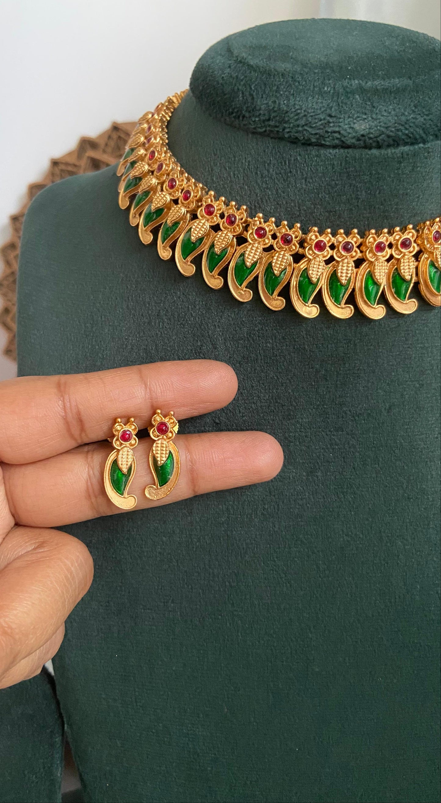 Antique Palakka Mango Necklace Set