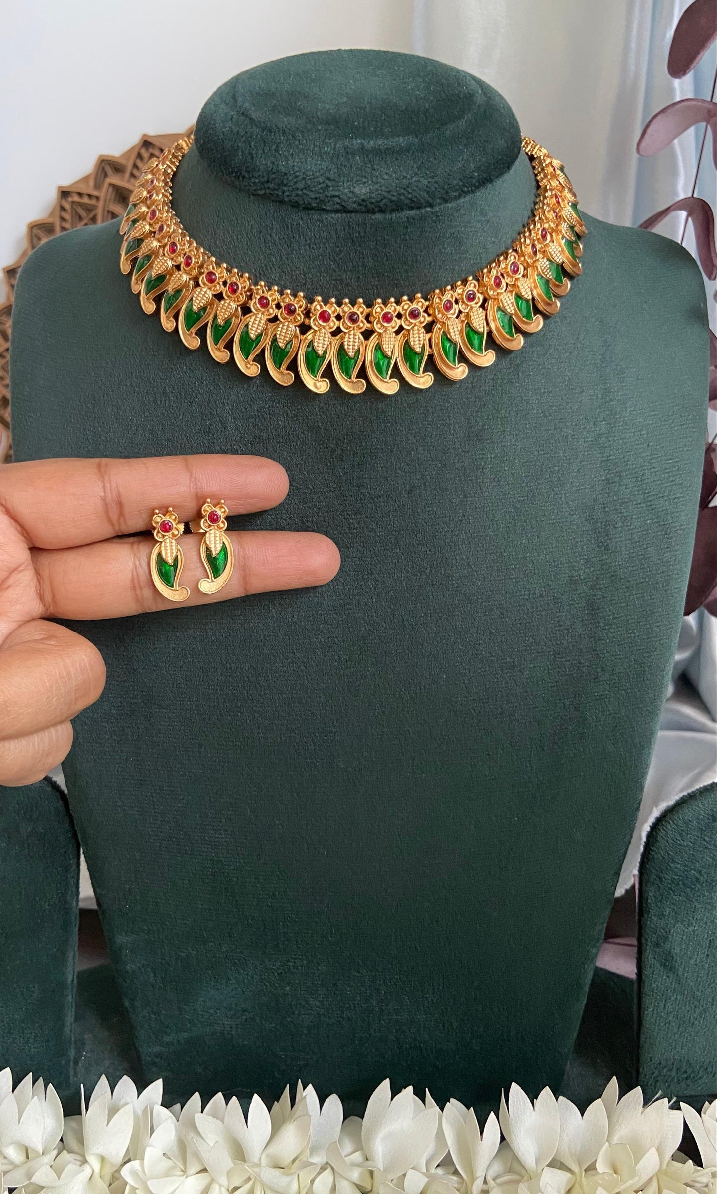 Antique Palakka Mango Necklace Set