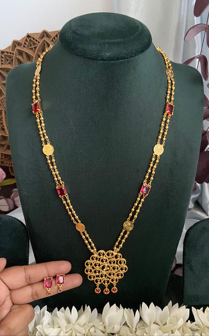 Urvashi Flower Coin Necklace Set