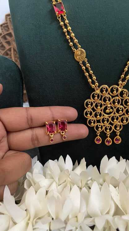 Urvashi Flower Coin Necklace Set