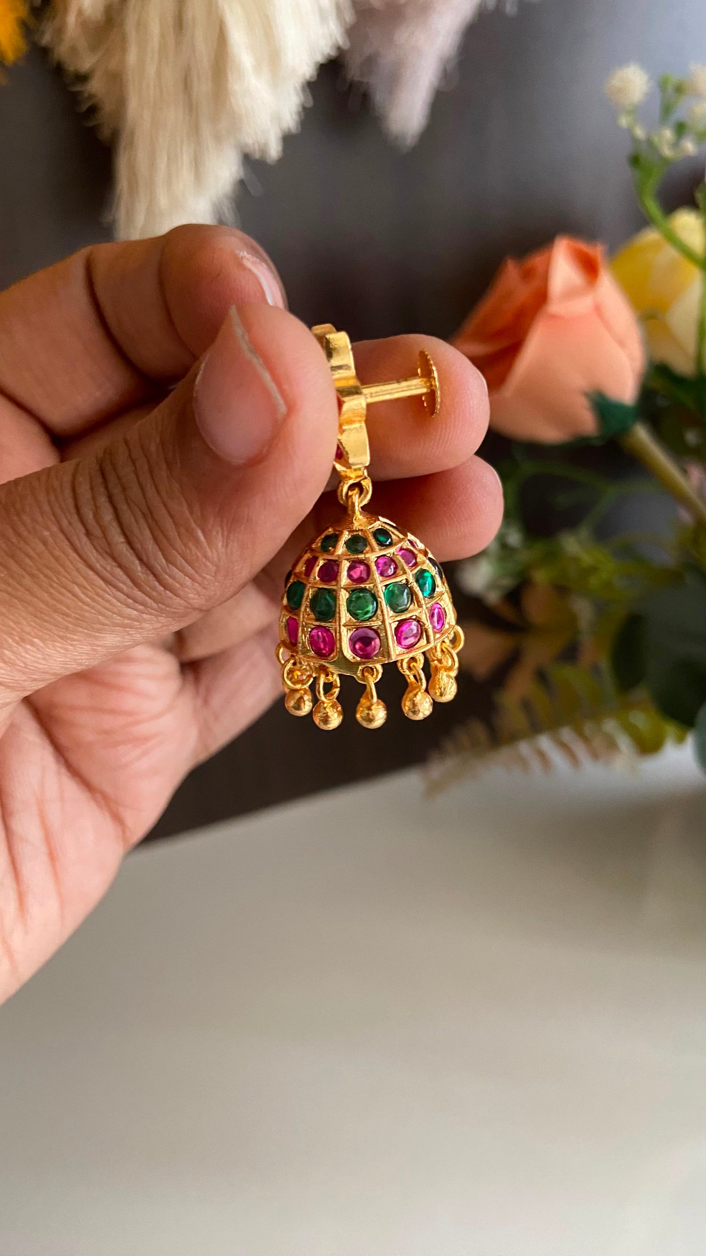 Multi Colour Panchaloha Jumka