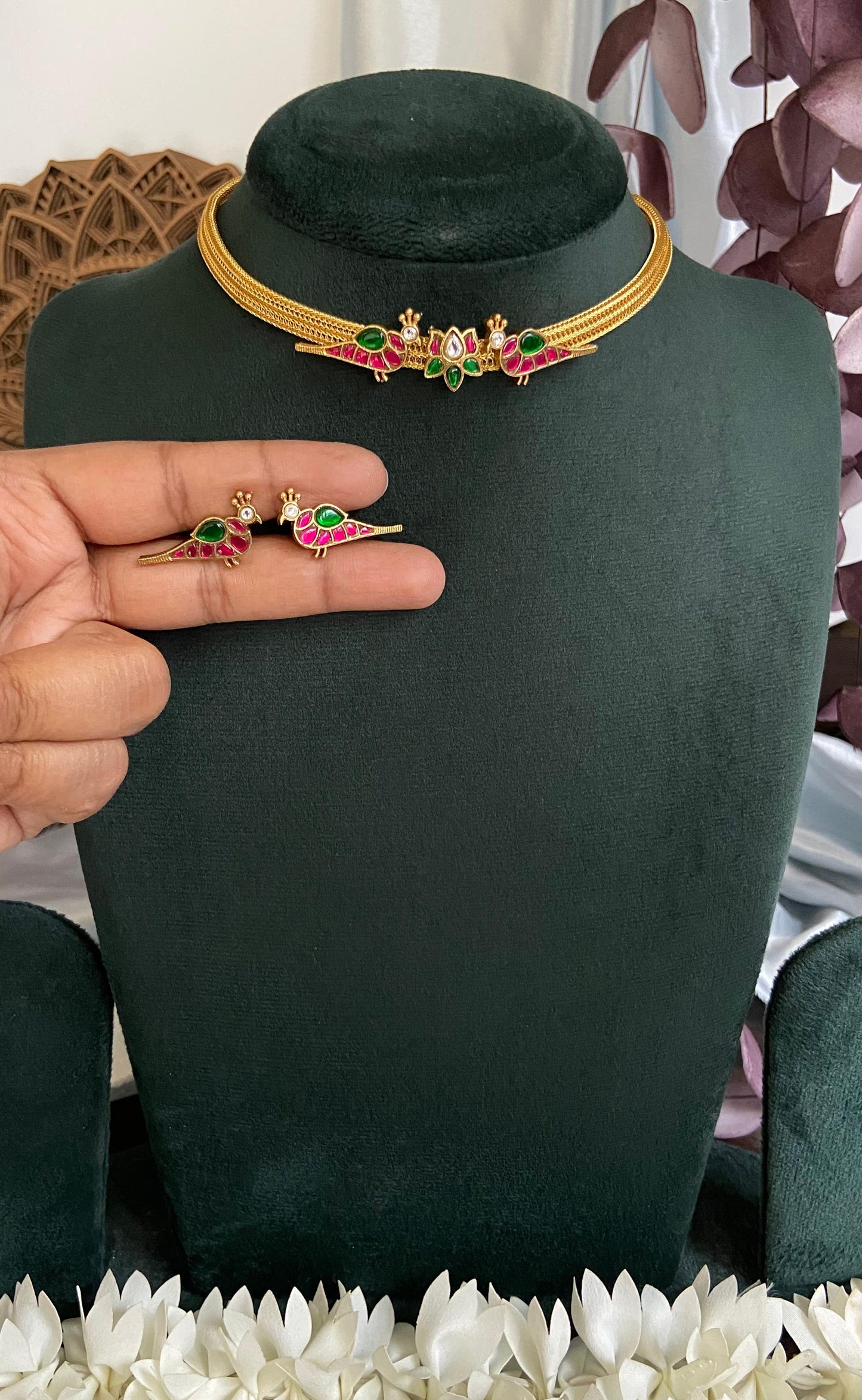 Devangana Peacock Choker Set