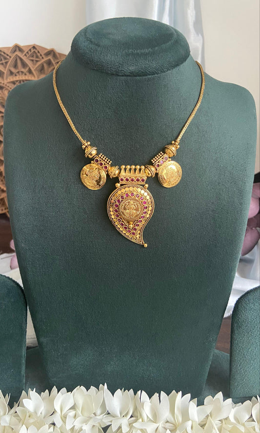 Aaranya Antique Mango Coin Necklace
