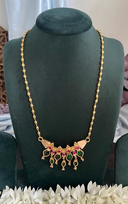 Double Layer Nagapadam Pendant With Gothambu Chain