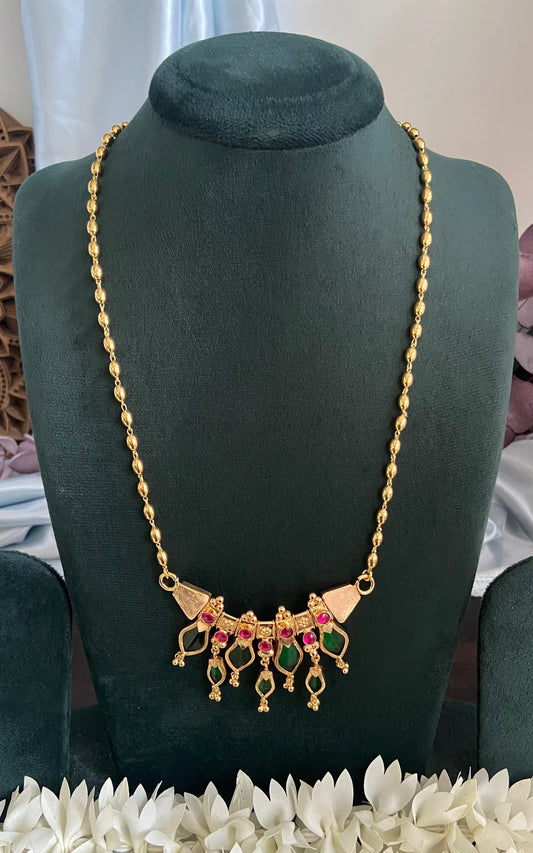 Double Layer Nagapadam Pendant With Gothambu Chain