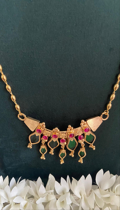 Double Layer Nagapadam Pendant With Gothambu Chain