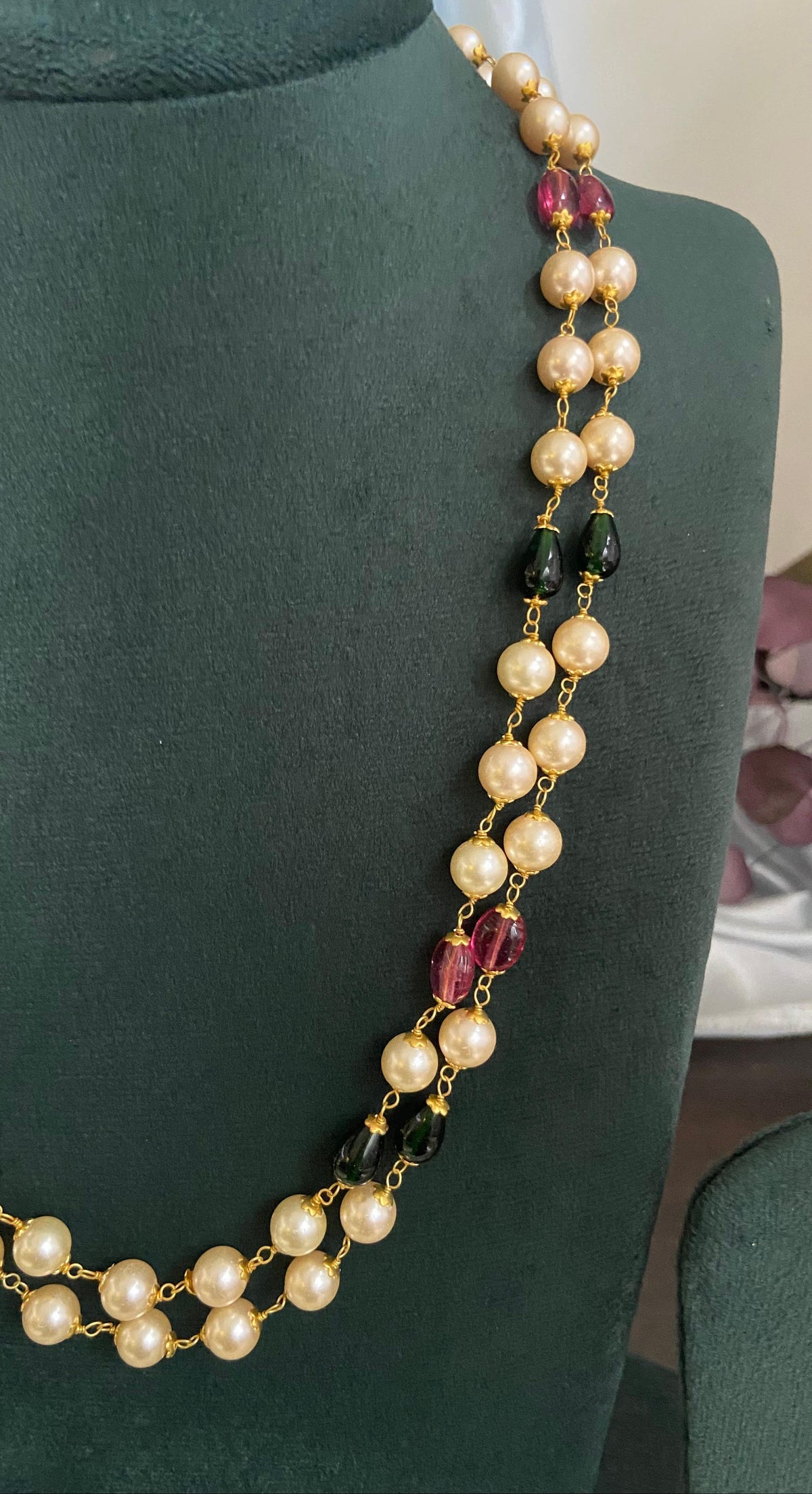 Aarohi Double layer Multi Colour Pearl Necklace