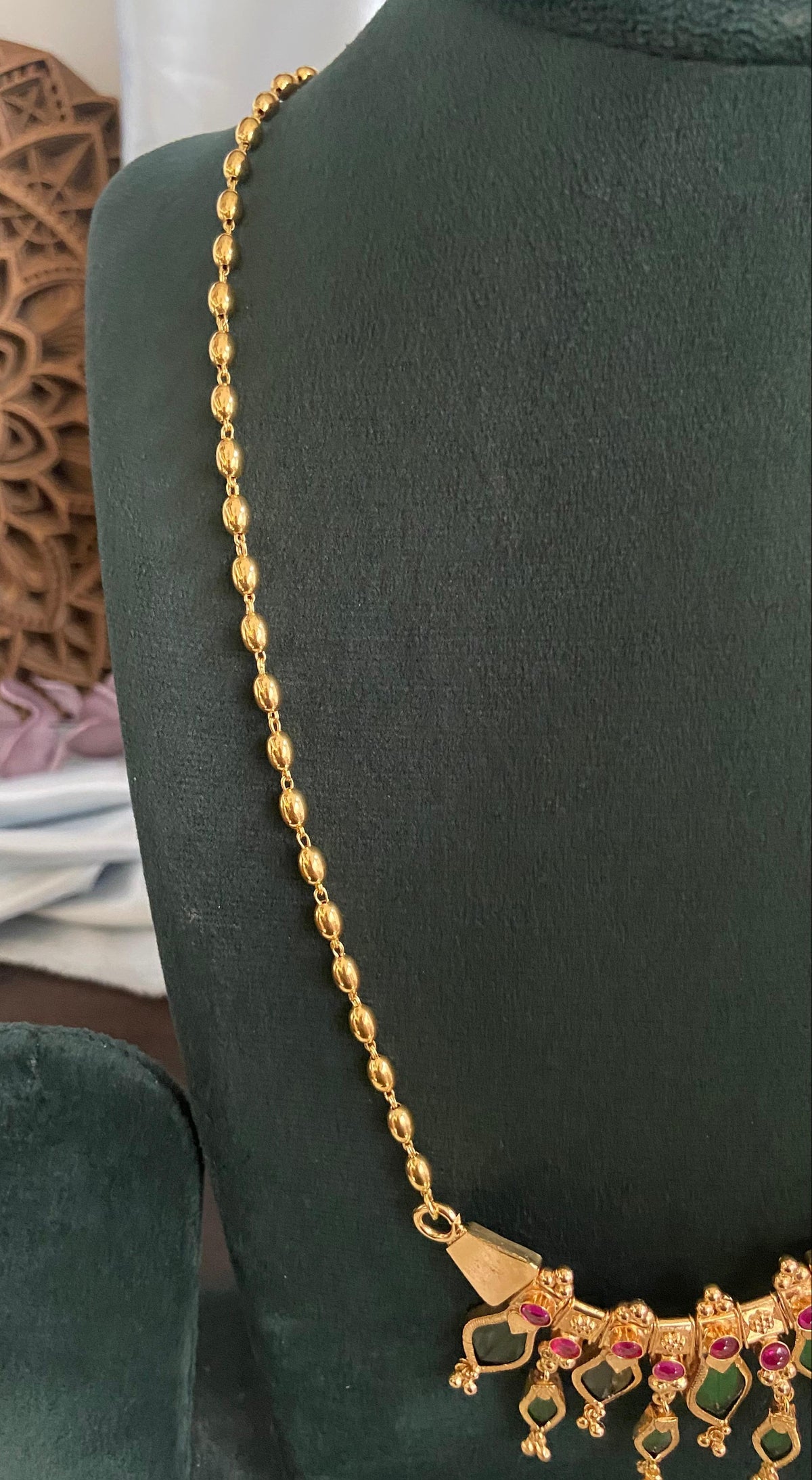 Double Layer Nagapadam Pendant With Gothambu Chain
