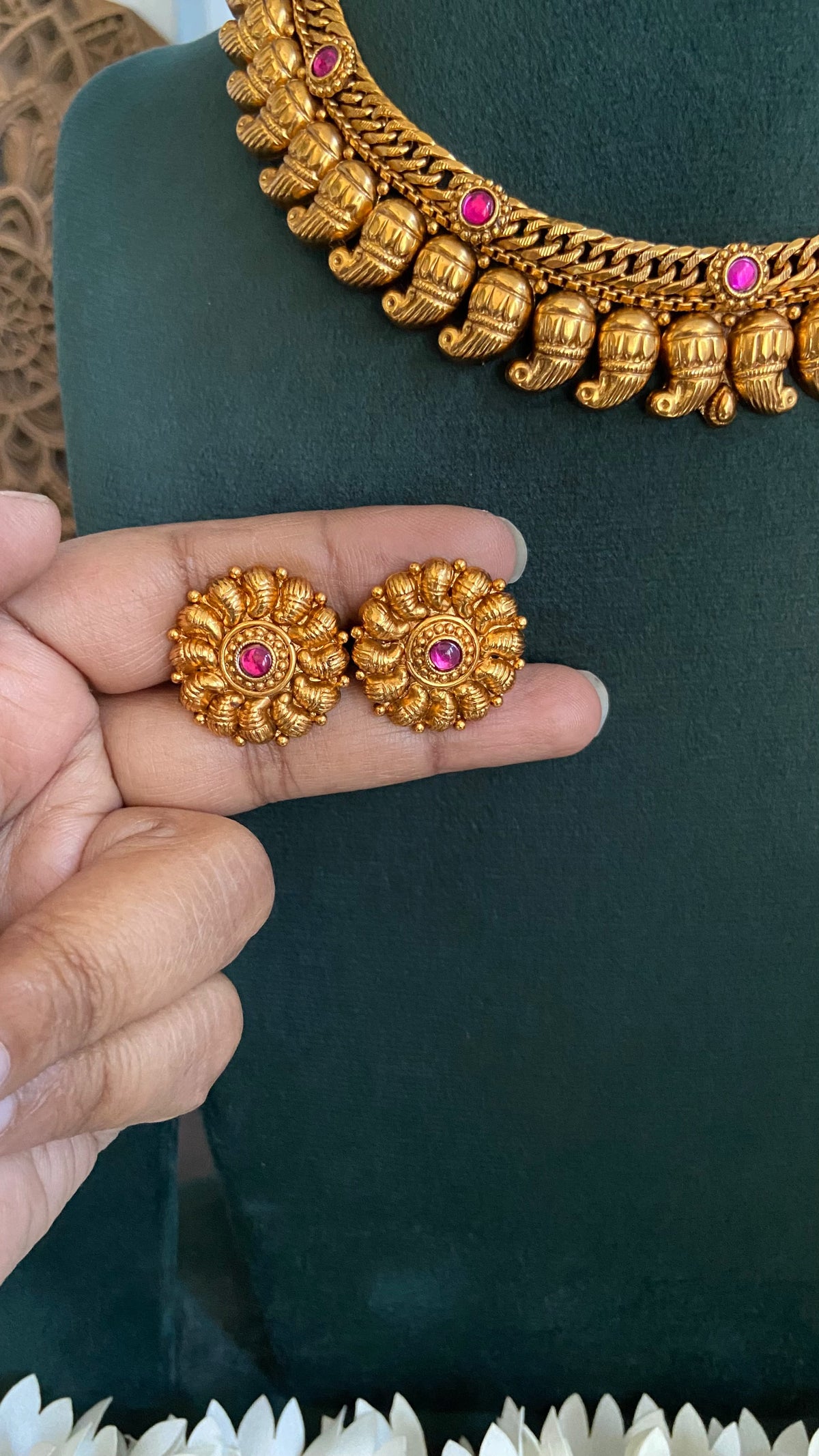 Revathi Antique Mango Necklace Set