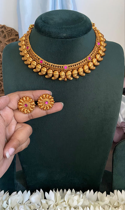 Revathi Antique Mango Necklace Set