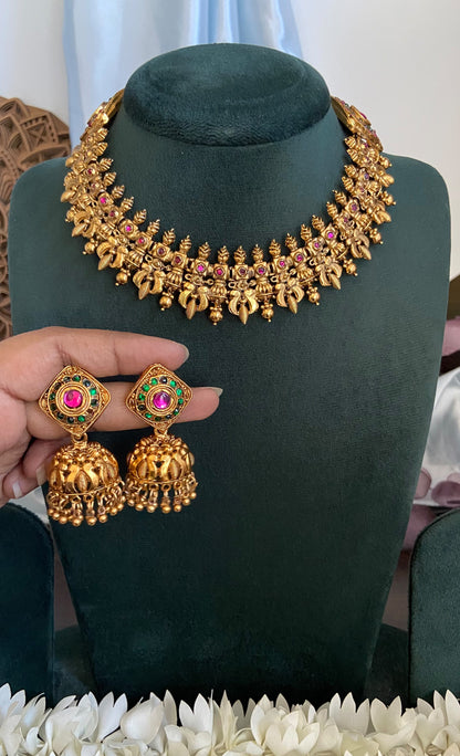 Ritha Antique Temple Necklace Set