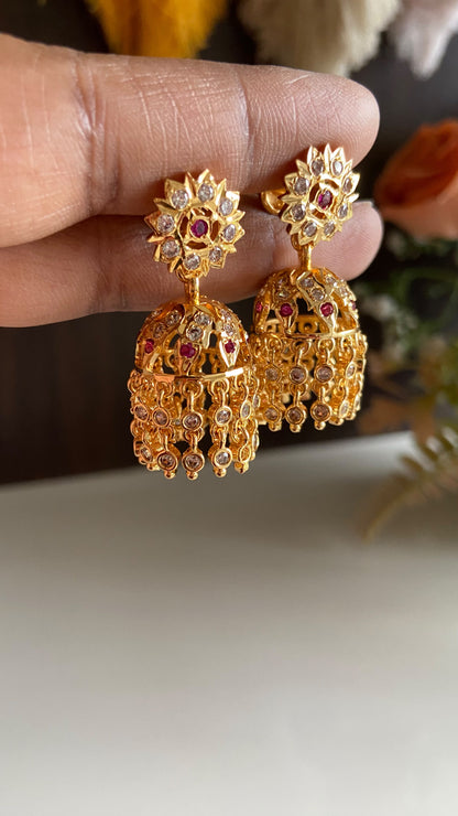 Savithri Panchaloha Multi Colour Jumka