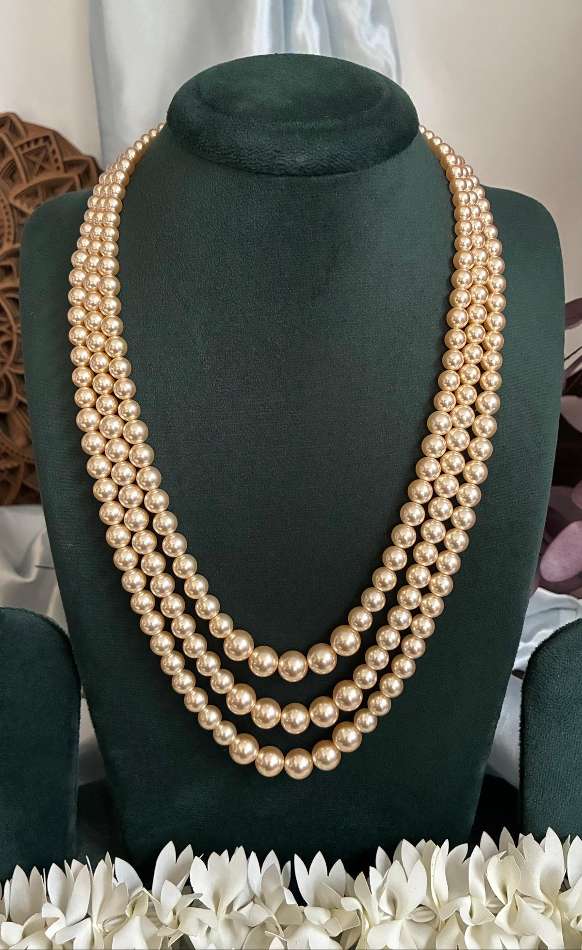3 Layer Swarovski Pearl Necklace