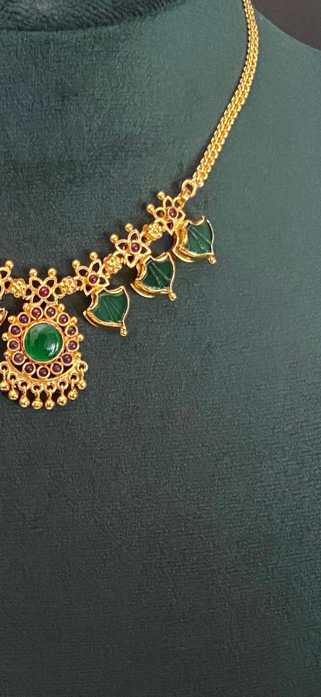 Red & Green Double Sided Palakka Necklace