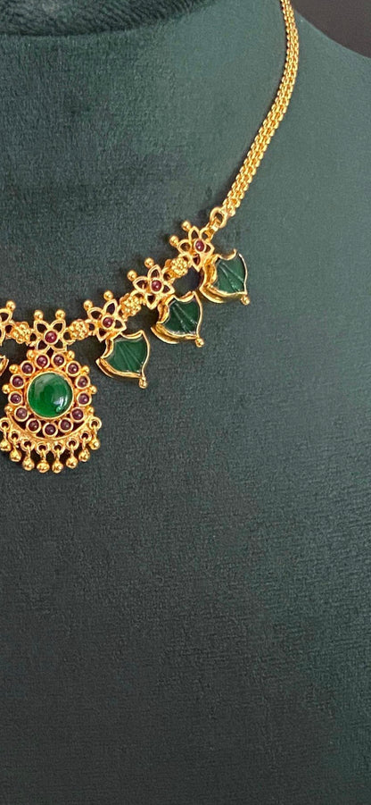 Red & Green Double Sided Palakka Necklace