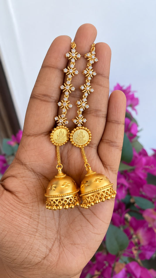 Alli Golden Jumka With Ear Chain
