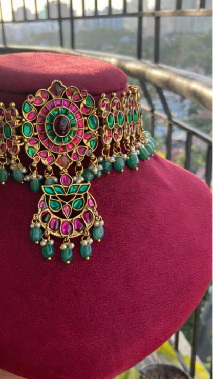 Peacock Bloom Choker Set